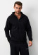 Grey melange color men's three-thread insulated hoodie with a zipper 